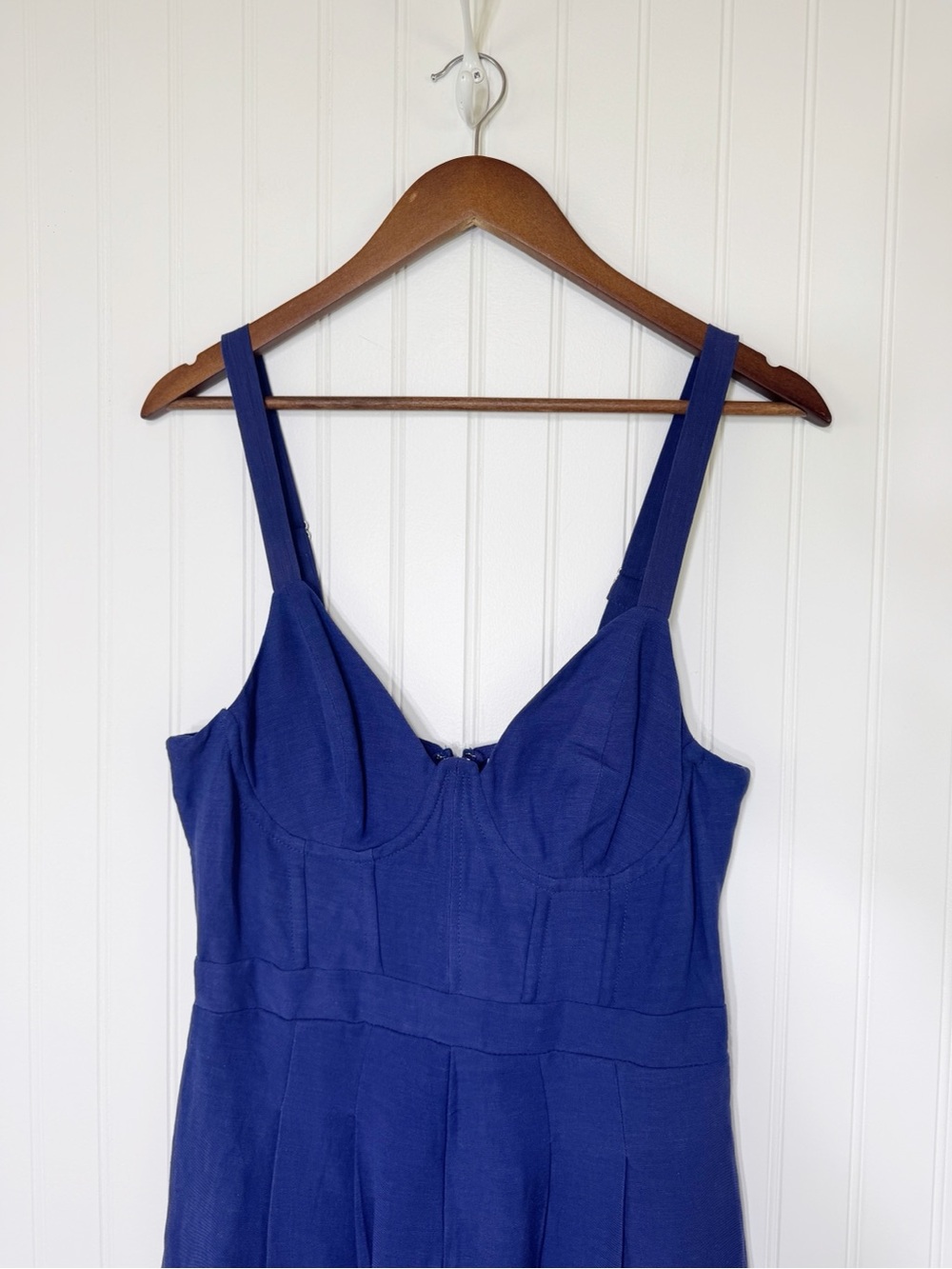 ASTR the Label Caspar Blue Wide Leg Jumpsuit Medium Linen Blend Corset Summer - Picture 3 of 15
